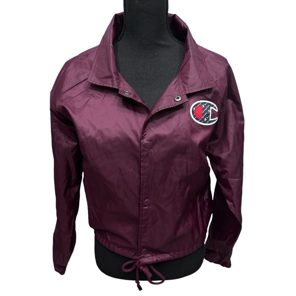 Champion Cropped Jacket Women Size Large‎ Dark Purple Y2K Style
